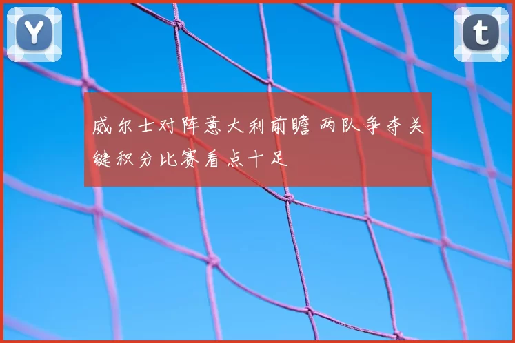 威尔士对阵意大利前瞻 两队争夺关键积分比赛看点十足